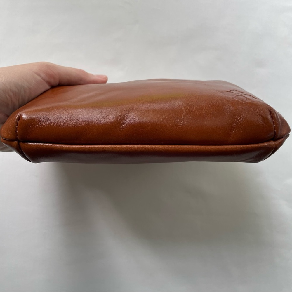 Classic Brown Leather Kiss-Lock Clutch - Picture 10 of 16